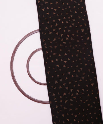 black and golden geometric foil print rayon fabric